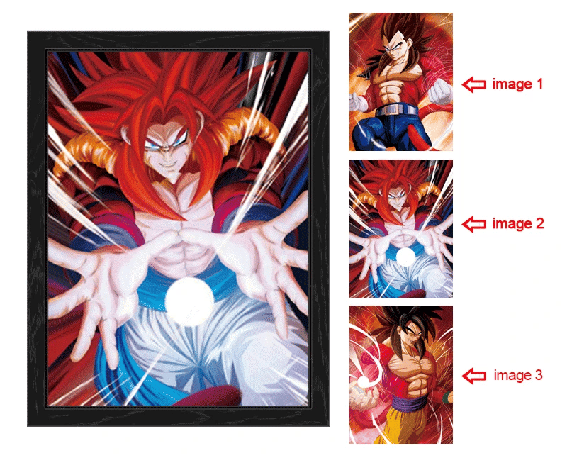 Dragon Ball Z 3D Lenticular Poster – Goku & Vegeta Wall Art