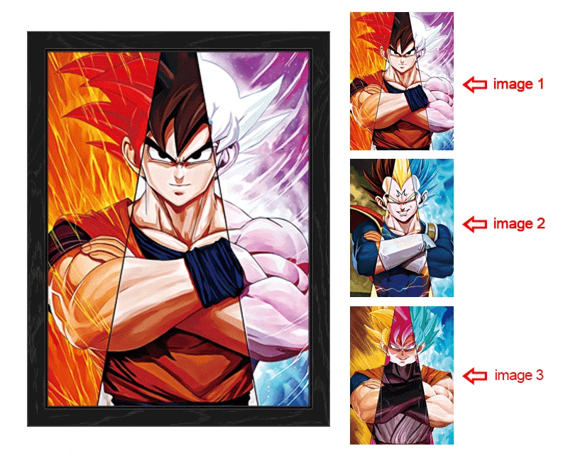 Dragon Ball Z 3D Lenticular Poster – Goku & Vegeta Wall Art