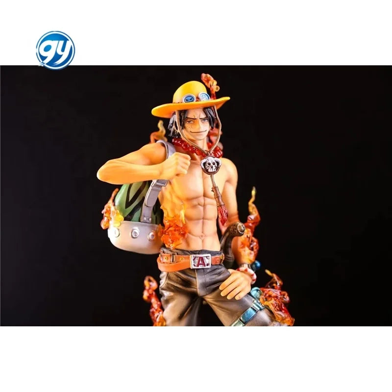 One Pieced 10th Anniversary Portgas D Ace Fire Fist Dual Head Changeable Hands Backpack GK Figure