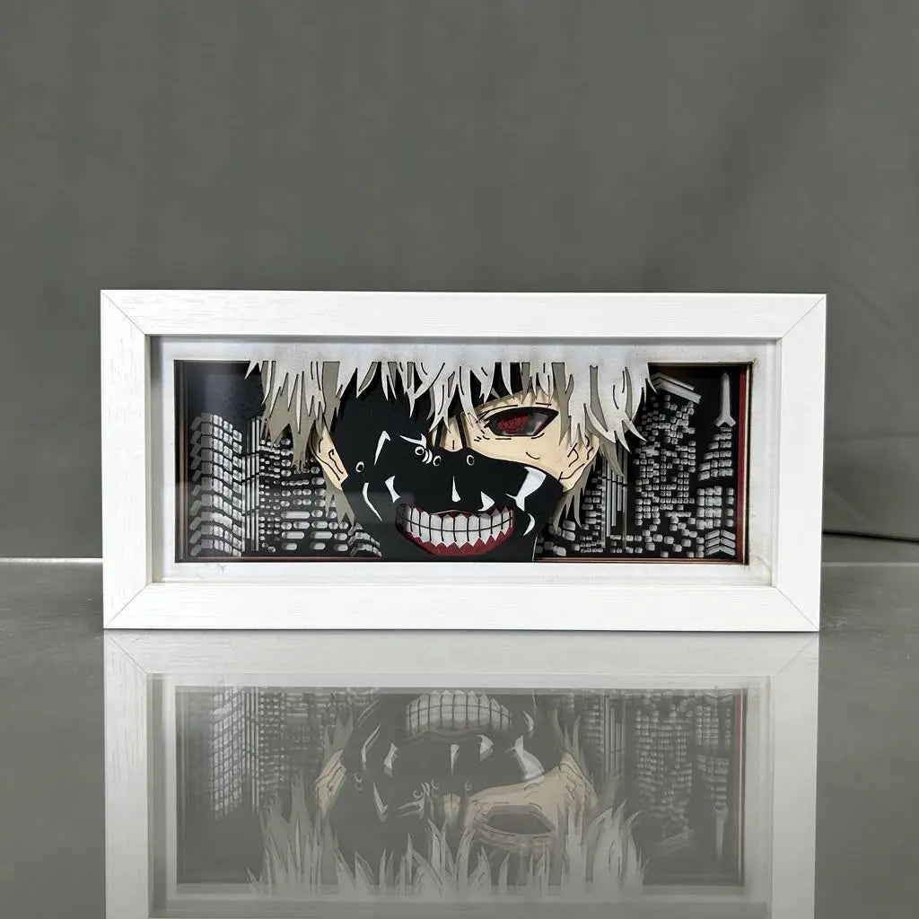 Anime Tokyo Ghoul Kaneki Ken Bedroom Night Light Surrounding Handicraft Model 3D LED Light Box Birthday Gift Room Decoration