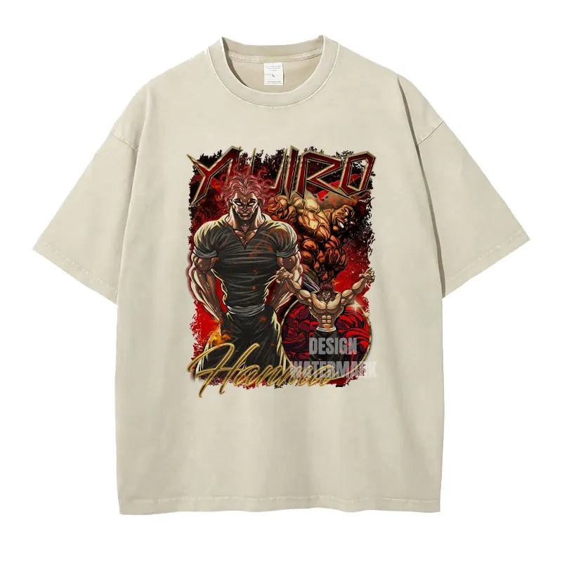 Baki Hanma Oversized Vintage Washed T-Shirt Manga Tee