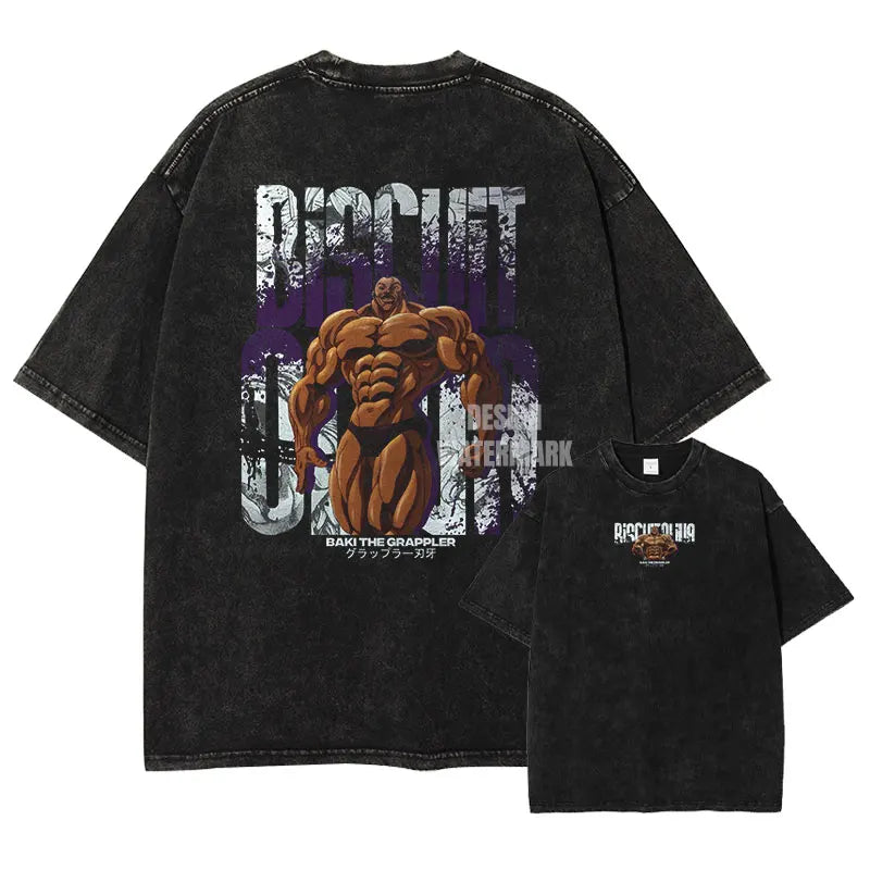 Baki Hanma Oversized Vintage Washed T-Shirt Manga Tee