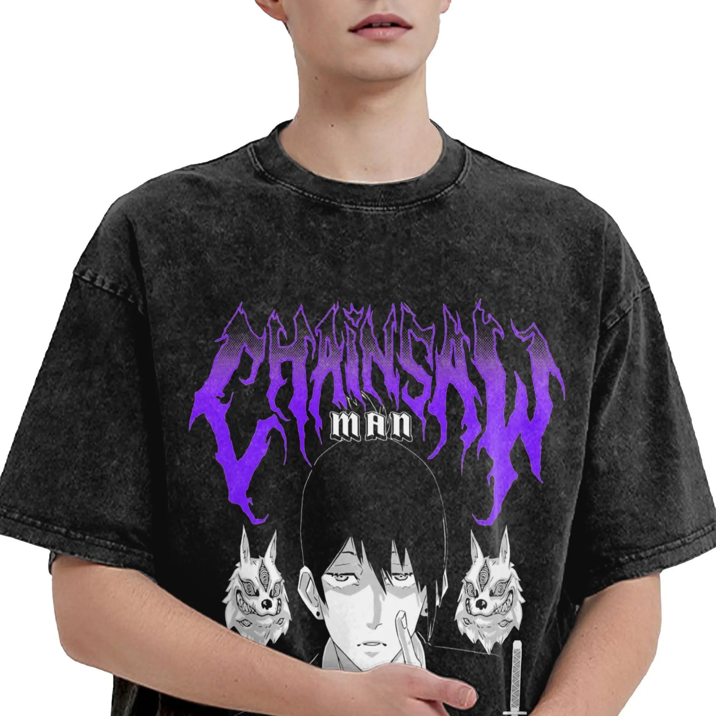 Chainsaw Man Washed Aki Metal Tee