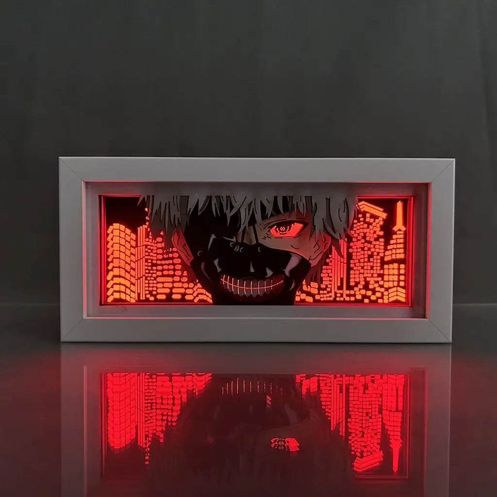 Anime Tokyo Ghoul Kaneki Ken Bedroom Night Light Surrounding Handicraft Model 3D LED Light Box Birthday Gift Room Decoration