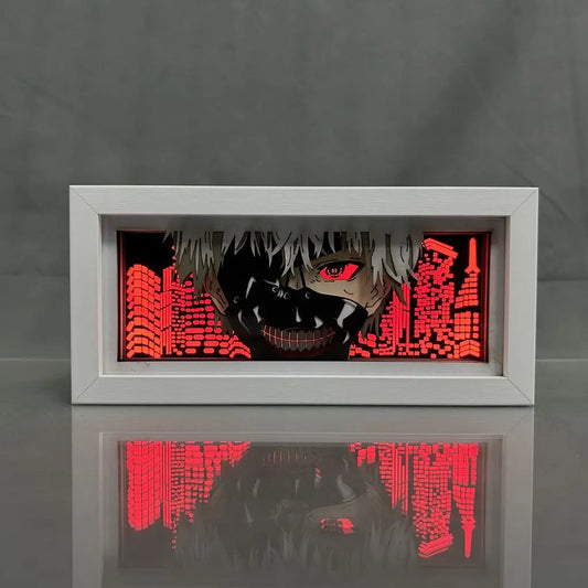 Anime Tokyo Ghoul Kaneki Ken Bedroom Night Light Surrounding Handicraft Model 3D LED Light Box Birthday Gift Room Decoration