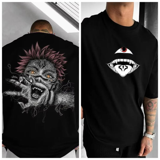 Jujutsu Kaisen Sukuna Y2K Streetwear Oversized Tee
