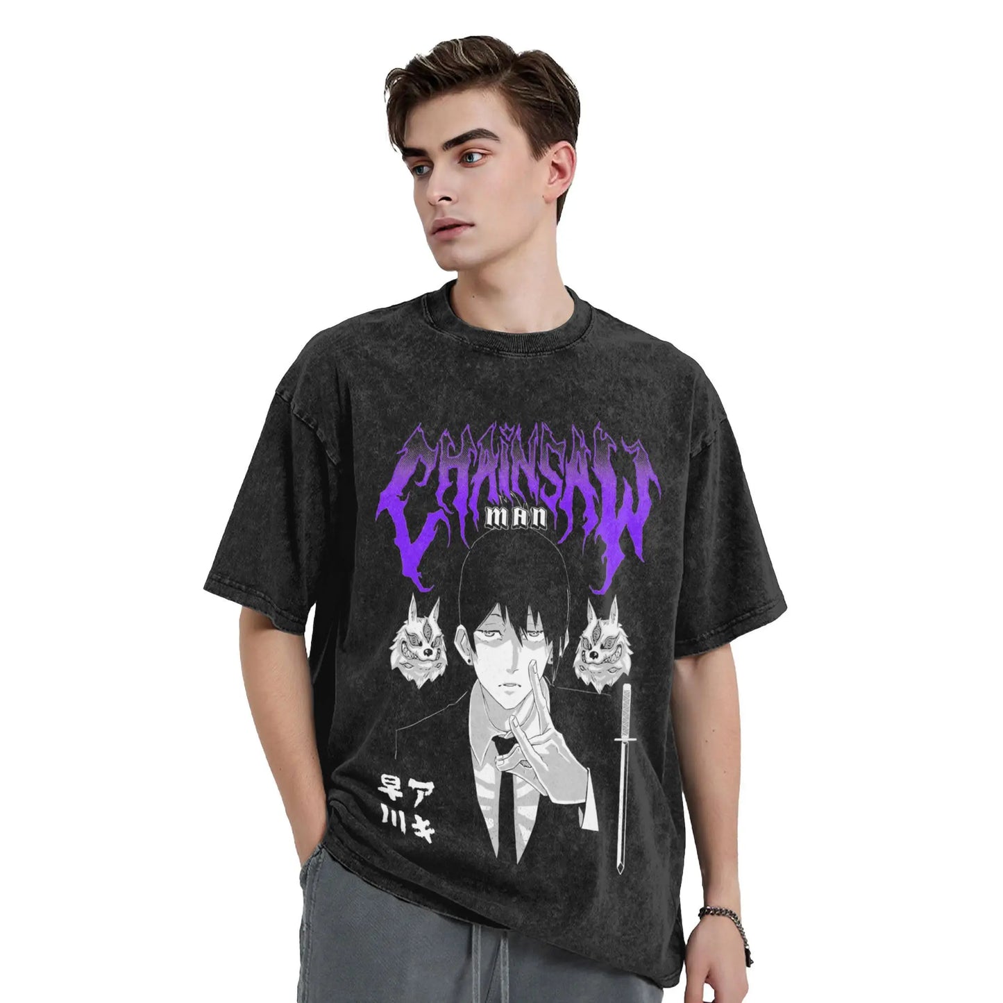 Chainsaw Man Washed Aki Metal Tee