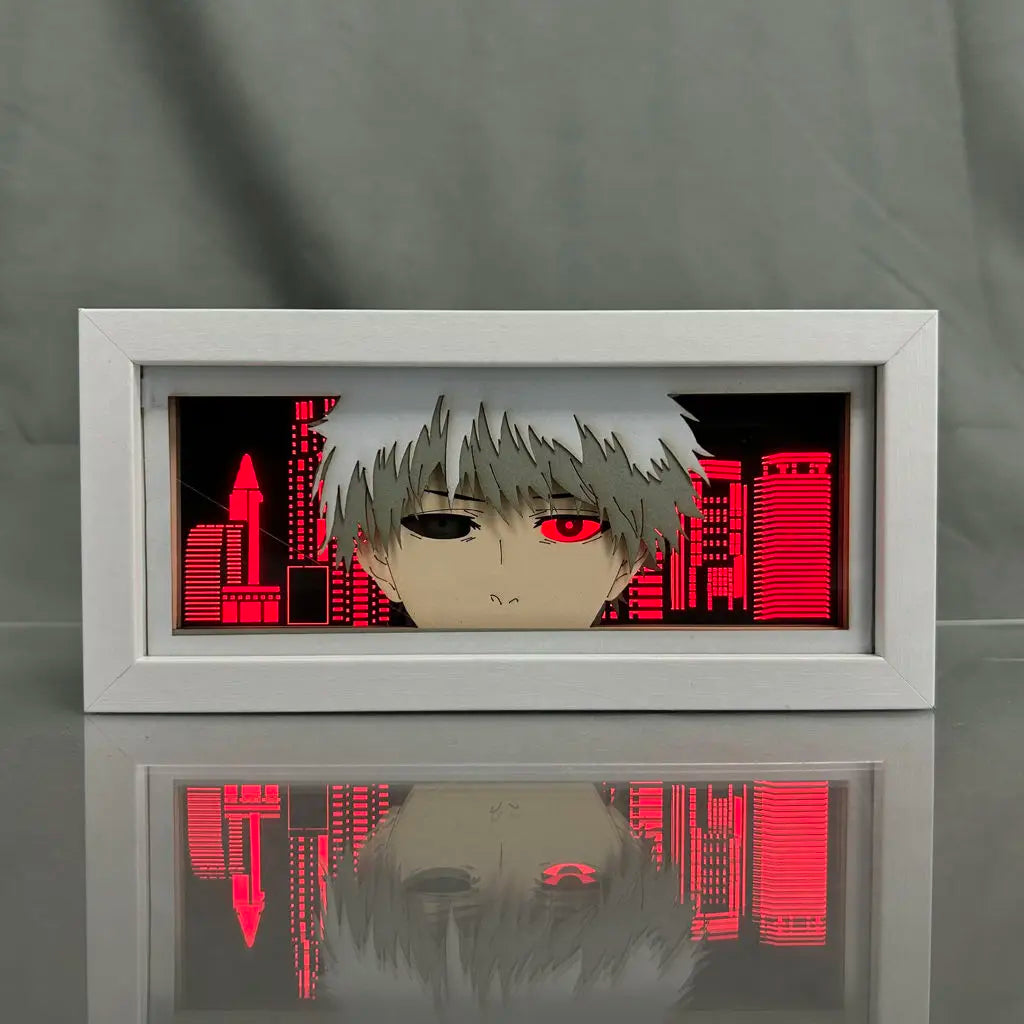 Anime Tokyo Ghoul Kaneki Ken Bedroom Night Light Surrounding Handicraft Model 3D LED Light Box Birthday Gift Room Decoration