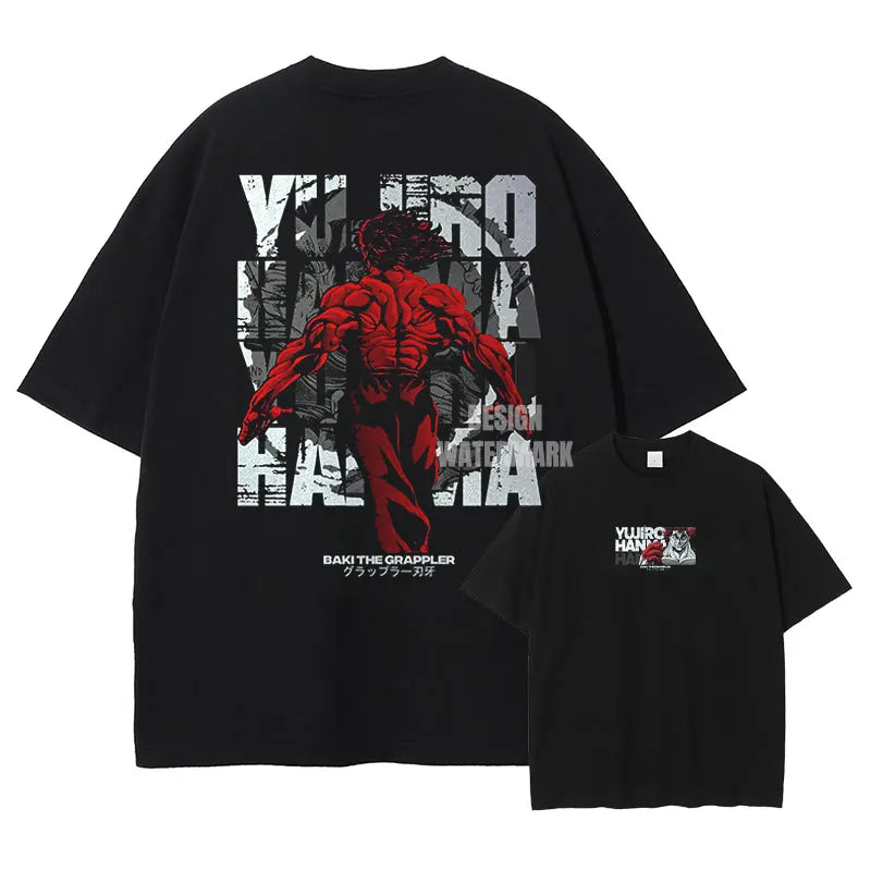 Baki Hanma Oversized Vintage Washed T-Shirt Manga Tee