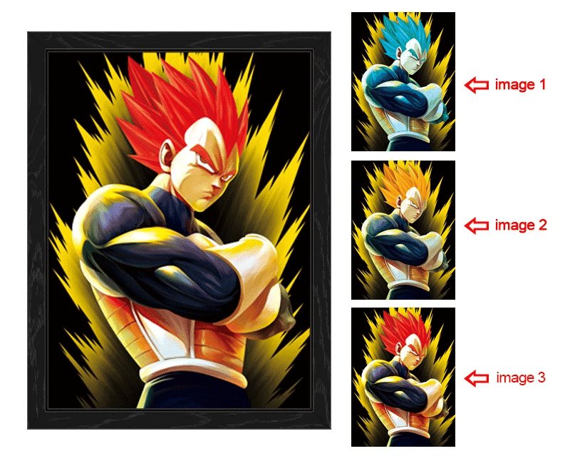 Dragon Ball Z 3D Lenticular Poster – Goku & Vegeta Wall Art