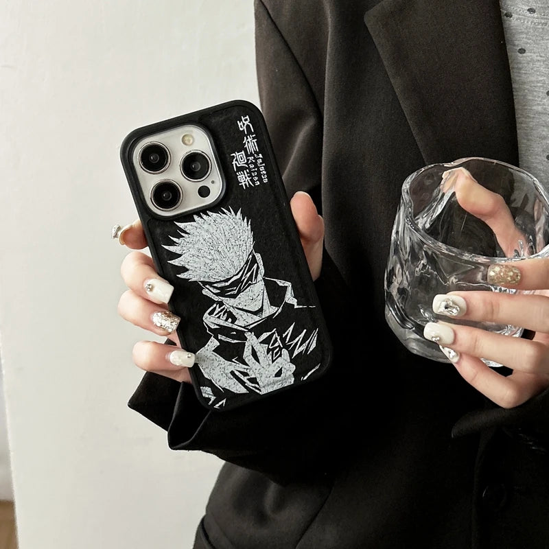 2024 New Printing Jujutsu Kaisen Satoru Gojo Cover Mobile Cases Packaging for iphone 13 14 15 Pro Max