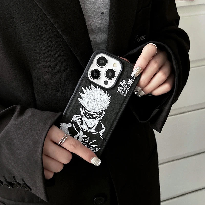 2024 New Printing Jujutsu Kaisen Satoru Gojo Cover Mobile Cases Packaging for iphone 13 14 15 Pro Max