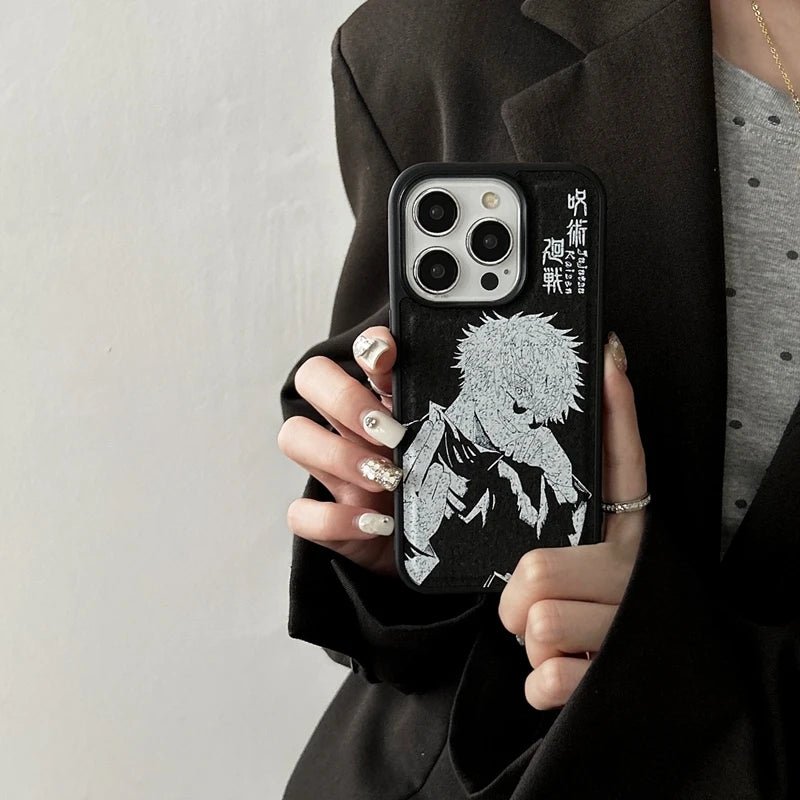 2024 New Printing Jujutsu Kaisen Satoru Gojo Cover Mobile Cases Packaging for iphone 13 14 15 Pro Max