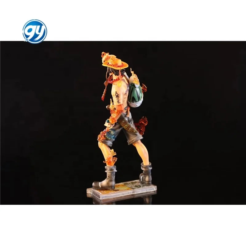 One Pieced 10th Anniversary Portgas D Ace Fire Fist Dual Head Changeable Hands Backpack GK Figure