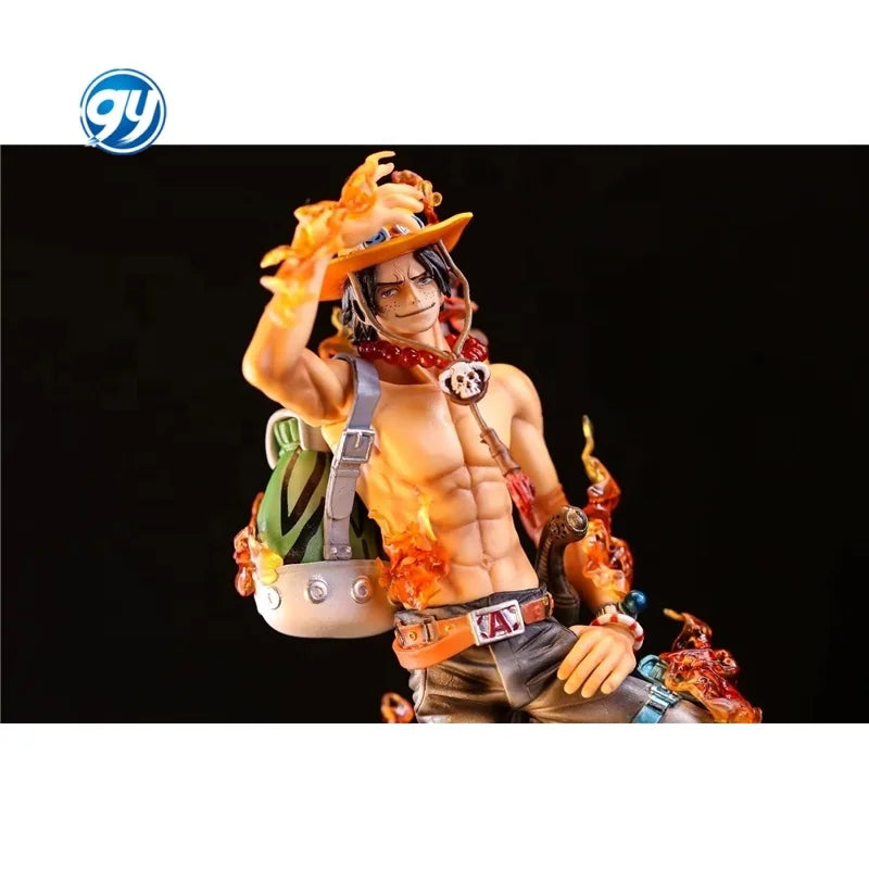 One Pieced 10th Anniversary Portgas D Ace Fire Fist Dual Head Changeable Hands Backpack GK Figure