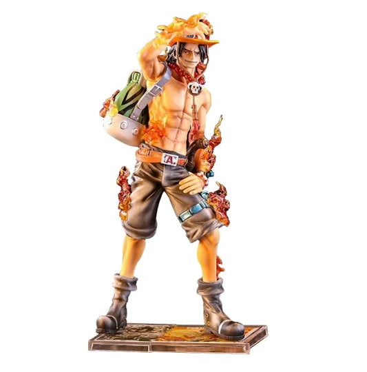 One Pieced 10th Anniversary Portgas D Ace Fire Fist Dual Head Changeable Hands Backpack GK Figure