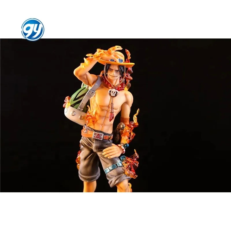 One Pieced 10th Anniversary Portgas D Ace Fire Fist Dual Head Changeable Hands Backpack GK Figure