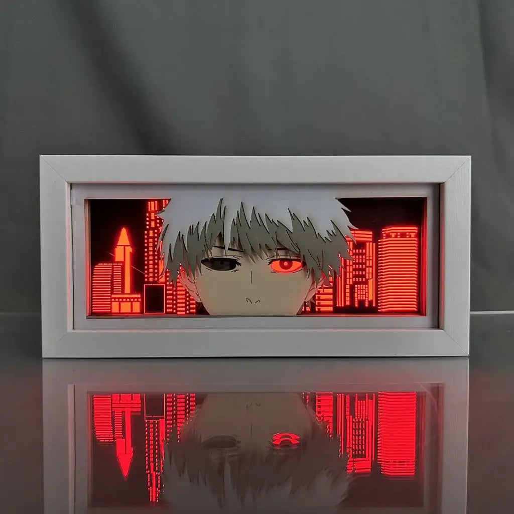 Anime Tokyo Ghoul Kaneki Ken Bedroom Night Light Surrounding Handicraft Model 3D LED Light Box Birthday Gift Room Decoration