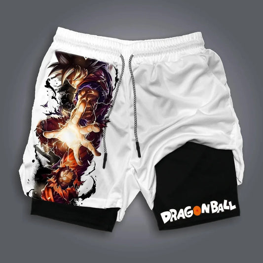 Dragon Ball Z Sparco Gym Shorts 2025 – Goku Fighting Pose Quick-Dry Fitness Shorts