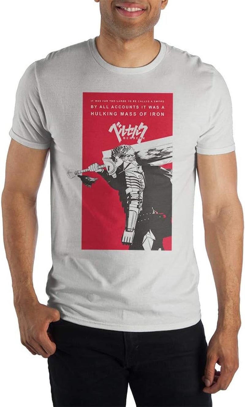 Berserk Anime Cartoon Mens White Short Sleeve Shirt