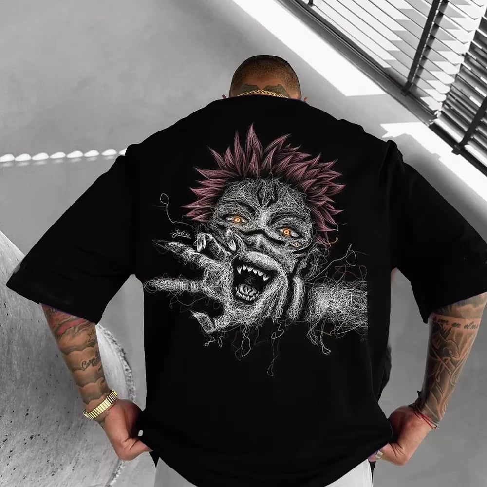 Jujutsu Kaisen Sukuna Y2K Streetwear Oversized Tee