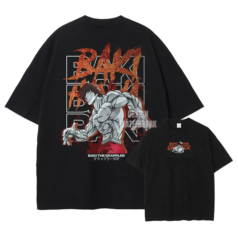 Baki Hanma Oversized Vintage Washed T-Shirt Manga Tee